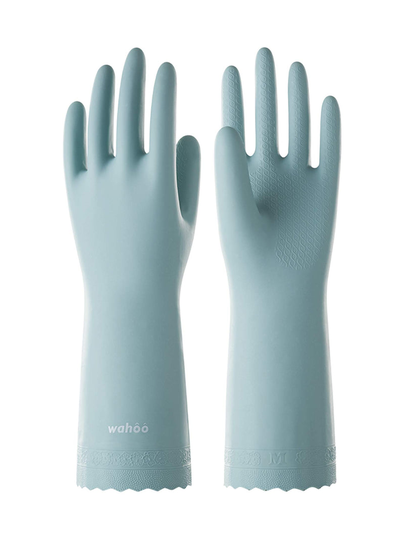 LANON Protection wahoo Skin-Friendly Dishwashing Cleaning Gloves, Dishwashing Kitchen Gloves with Cotton Flocked Liner, Non-Slip, Surf Spray,