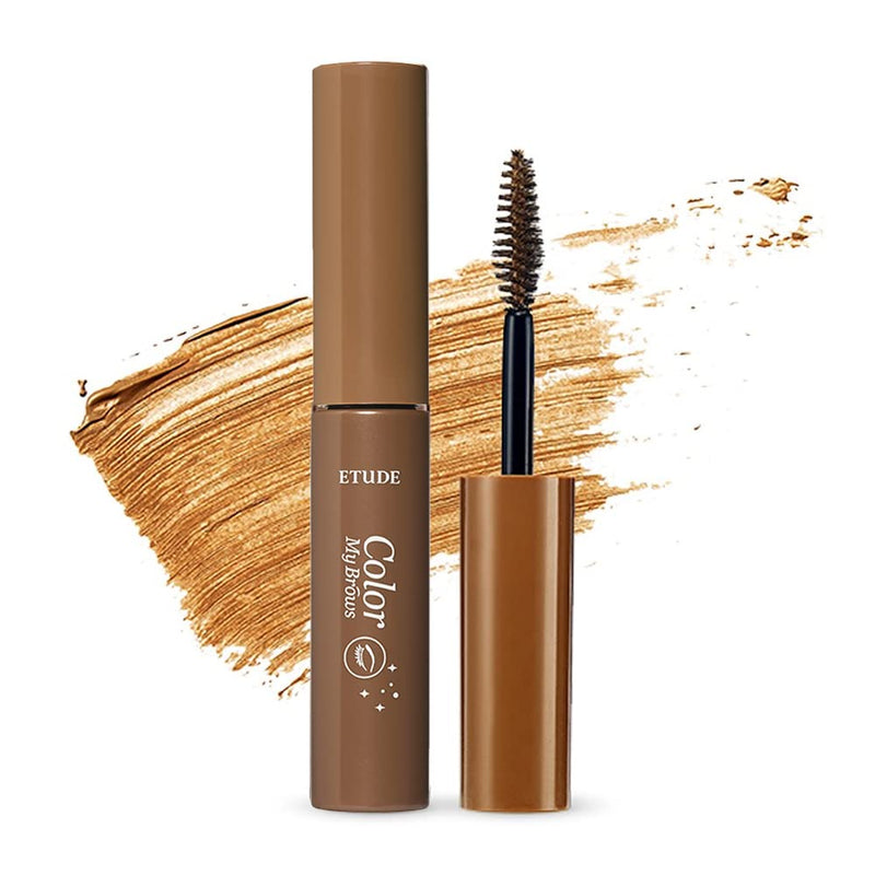 ETUDE Color My Brows - Natural Brown (4.5G) | Beeswax & Carnauba Wax | Eyebrow Mascara, Quickly Fixing Natural Eyebrow Makeup with Care Effect |