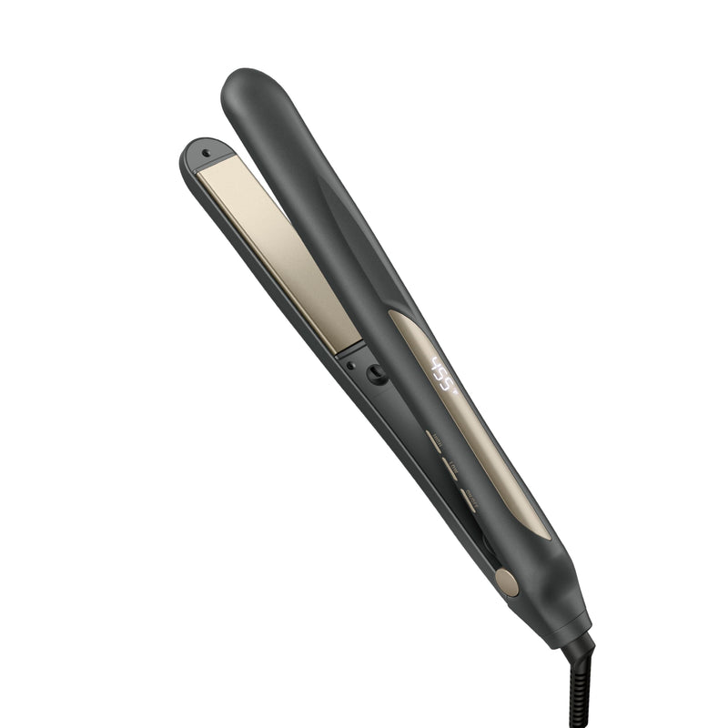 Infiniti PRO CONAIR Tourmaline Ceramic 1-Inch Flat Iron Digital Hair Straightener, 1-Inch Flat Iron to Straighten or Curl, 5 Heat Settings, for