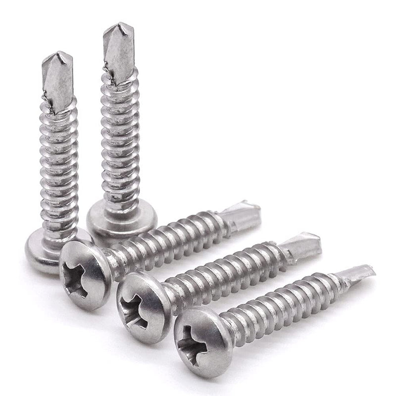 50pcs 2 x 1 Phillips Pan Head Self Drilling Screw, 410 Stainless Steel, Pan Head Quick Self Tapping Screws for Sheet Metal, Wood, Plastic,