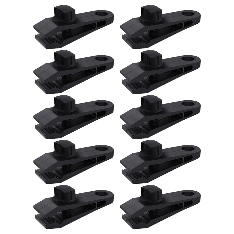 10 Pcs Heavy Duty Tarp Clips Shark Tent Fasteners Clips Holder for Car Covers, Outdoor Camping, Awnings, Swimming Pool Covers Black