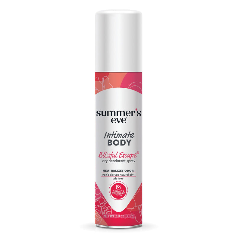 Summer's Eve Daily Refreshing Feminine Spray, Blissful Escape, Daily Body Spray for Women, Feminine Care that Neutralizes & Reduces Body Odor,