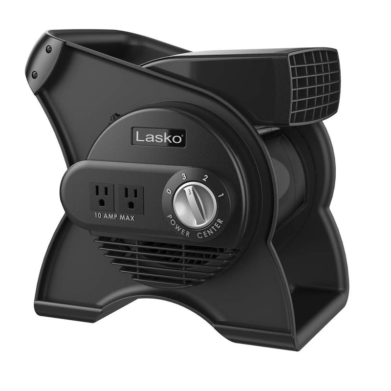 Lasko High Velocity Portable Utility Fan - Adjustable Air Mover Blower Fan for Bedroom, Office Desk, Garage, and Home - With 2 Outlets 120V - 3