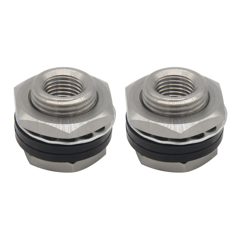 Stainless Steel Bulkhead Fitting 1/4" NPT Female Bulked Coupler Thru-Bulk Tank Fitting Connector (Pack of 2)