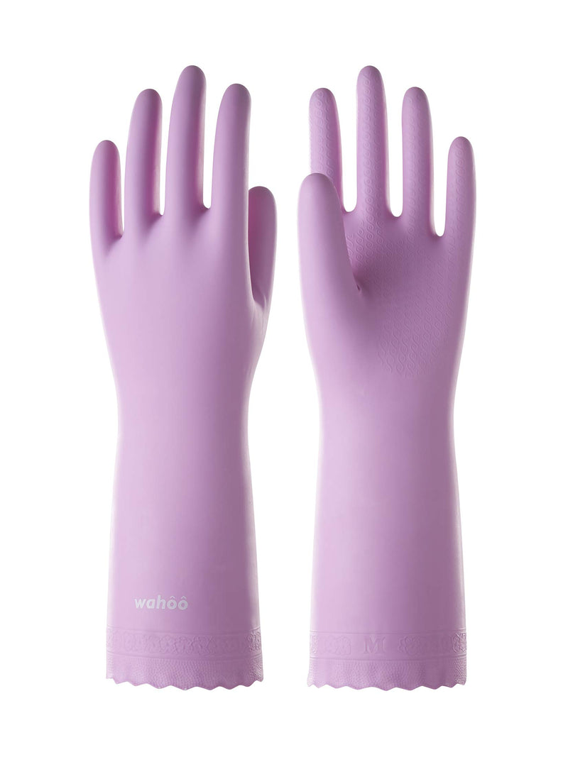 LANON wahoo Cleaning Gloves with Cotton Flocked Liner, Mauve Mist, Small Small (Pack of 1) Mauve Mist