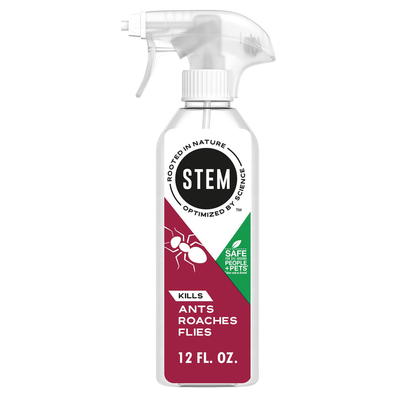STEM Kills Ants, Roaches and Flies: Plant-Based Active Ingredient Bug Spray, Botanical Insecticide for Indoor and Outdoor Use; 12 Fl Oz (Pack of 1)