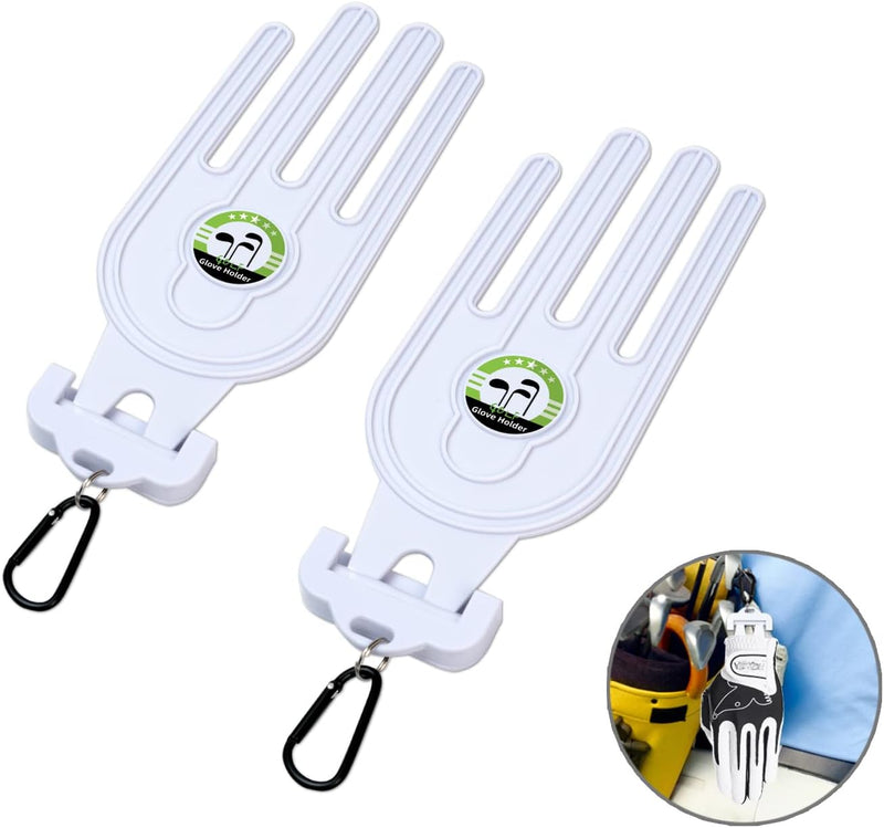 Golf Glove Holder Stretcher, 2PCS Durable Glove Support Frame Dryer Shaper Tool Accessories for Sports Gloves Maintenance, White