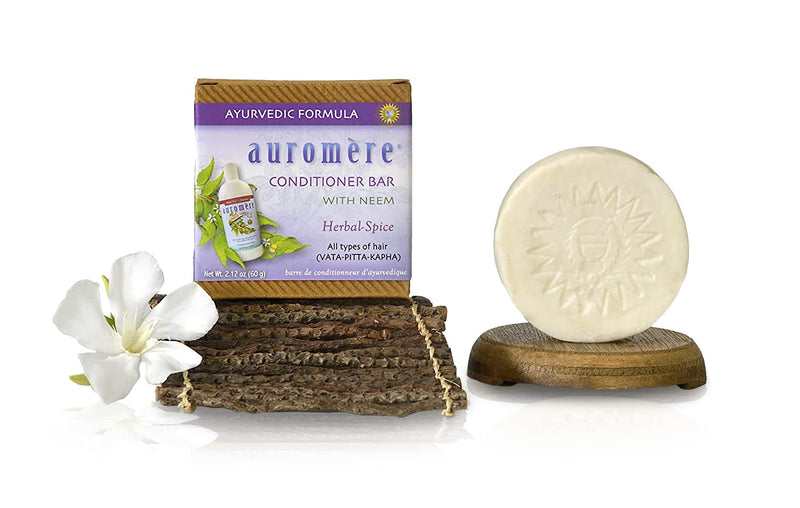 Auromere Ayurvedic Conditioner Bar for All Hair Types â Vegan, Non-Gmo, Deep Moisturizing, Nourishing Herbal Formula with Neem, Zero Waste,