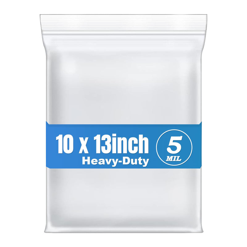 20 Pcs 10"x13" Thick Clear Zip Seal Lock Storage Bags 2 Gallon Heavy-Duty 4 Mil Plastic Resealable Zipper Poly Bags 10 x 13inch-4MIL