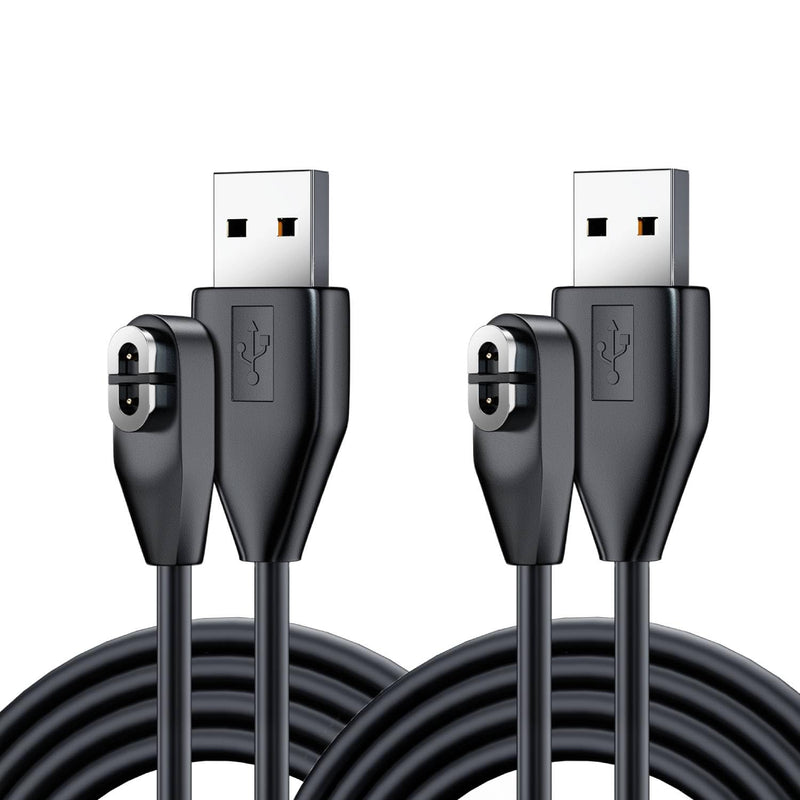 HCHNH Replacement for Shokz Headphones Charging Cable, 2 Pack Charger for Shockz Aftershokz Open Run Headphone, 3.3ft Magnetic USB Cord Black