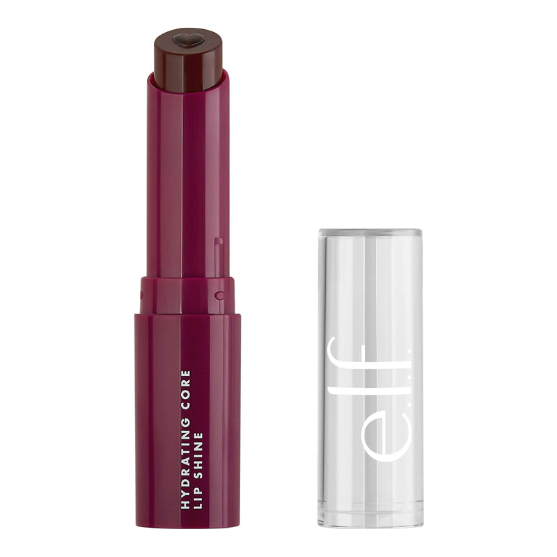 e.l.f. Hydrating Core Lip Shine with Shea Butter & Vitamin E, Tinted Lip Balm for A Smooth, Glossy Finish & Long-Lasting Moisture, Ecstatic Deep