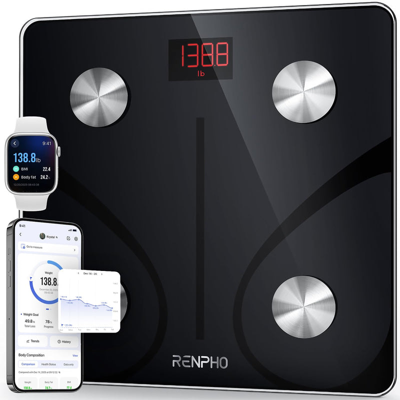 RENPHO Smart Scale for Body Weight, FSA HSA Eligible, Digital Bathroom Scale BMI Weighing Bluetooth Body Fat Scale, Body Composition Monitor