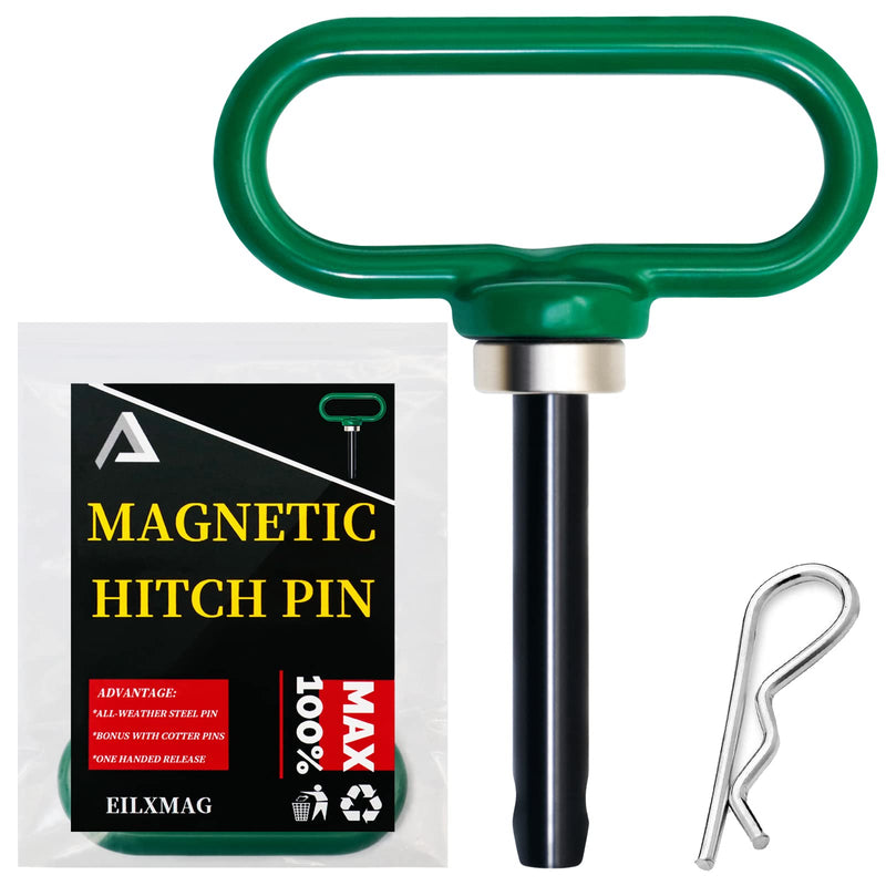 Magnetic Hitch Pin, Lawn Mower Trailer Hitch Pins 1/2 Inch - Strong Heavy Duty Magnet Trailer Gate Pin for Mowers, Lawn Tractors, Towing Cargo,