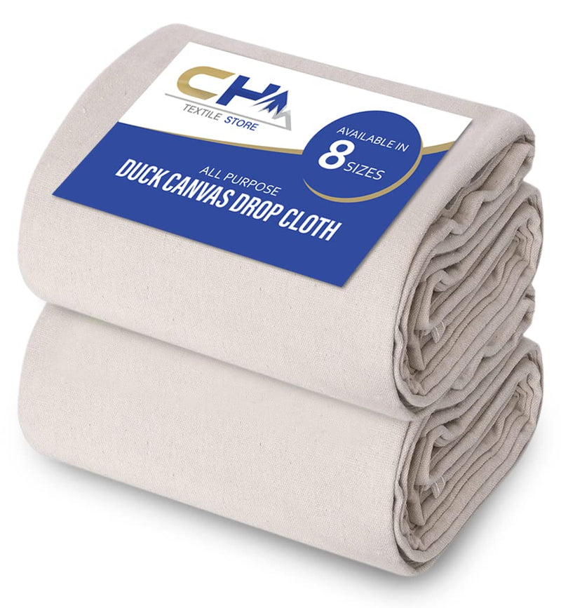 Canvas Painters Drop Cloth (Size 6 x 9 Feet - Pack of 2) - Pure Cotton Paint Drop Cloth for Painting, Curtains, Furniture & Floor Protection - All