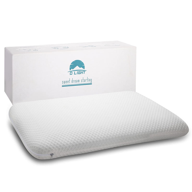 Slim 3.2" Stomach Sleeping Memory Foam Pillow-Thin, Flat, Soft yet Supportative for Belly, Back& Stomach Sleepers