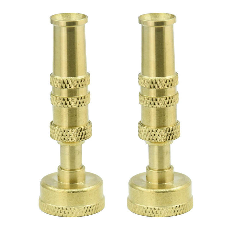 PLG Heavy Duty Brass Adjustable Twist Hose Sprayer Nozzle, 2 Pack Set A