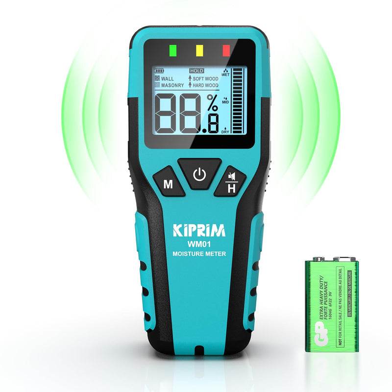 Kiprim Pinless Moisture Meter Home Moisture Level Tester Damp Meter for Floor,Wood, Walls, Concrete â Accurate Non-Destructive Testing Moisture