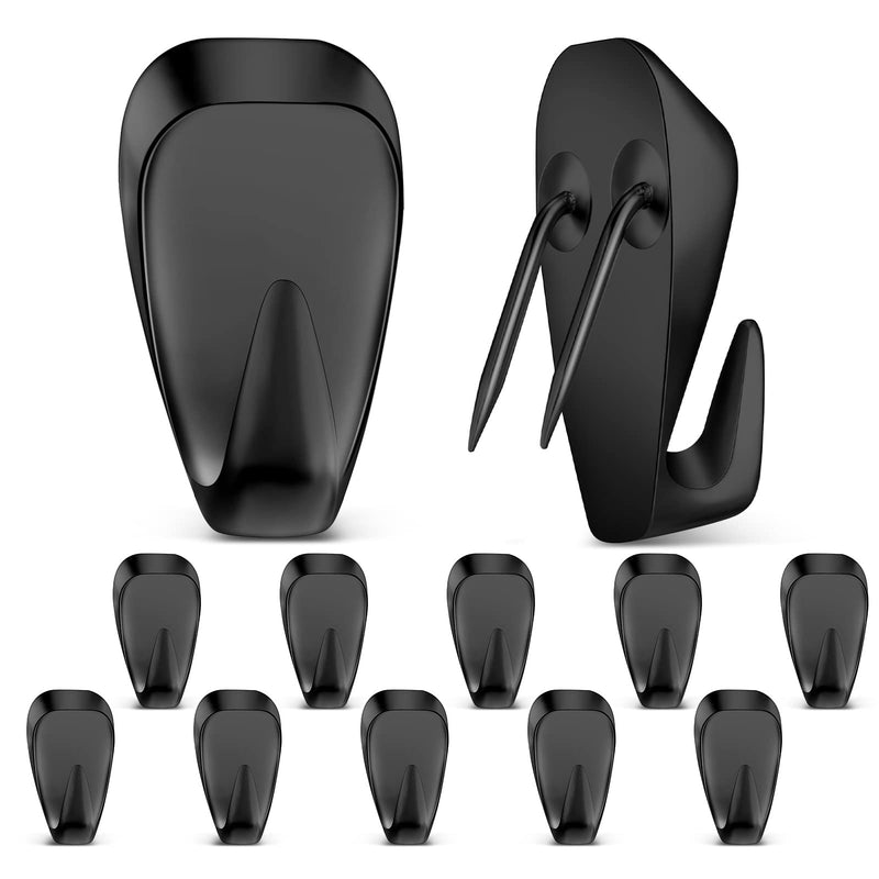LEIFIDE 10 Pieces Cubicle Hooks Clips, 40 Lbs Picture Hangers,Silver 10 Black