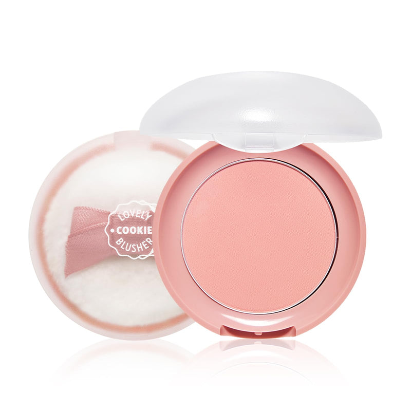 ETUDE Lovely Cookie Blusher - Peach Choux Wafers 4G | Glowing & Natural Powder Blush with Long-Lasting Sebum Control | Easy Application | Korean