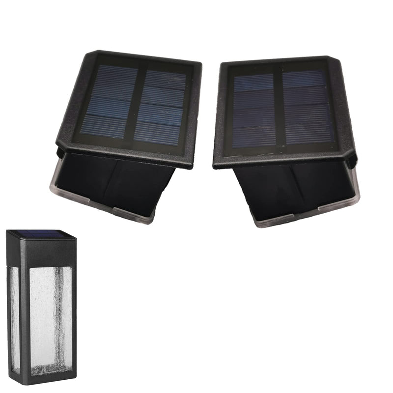 GOODFOEVER 2 Pack Solar Lights for Outdoor Fence and Wall: Replacement Top, Waterproof 2 Pack Solar Wall Light Insert