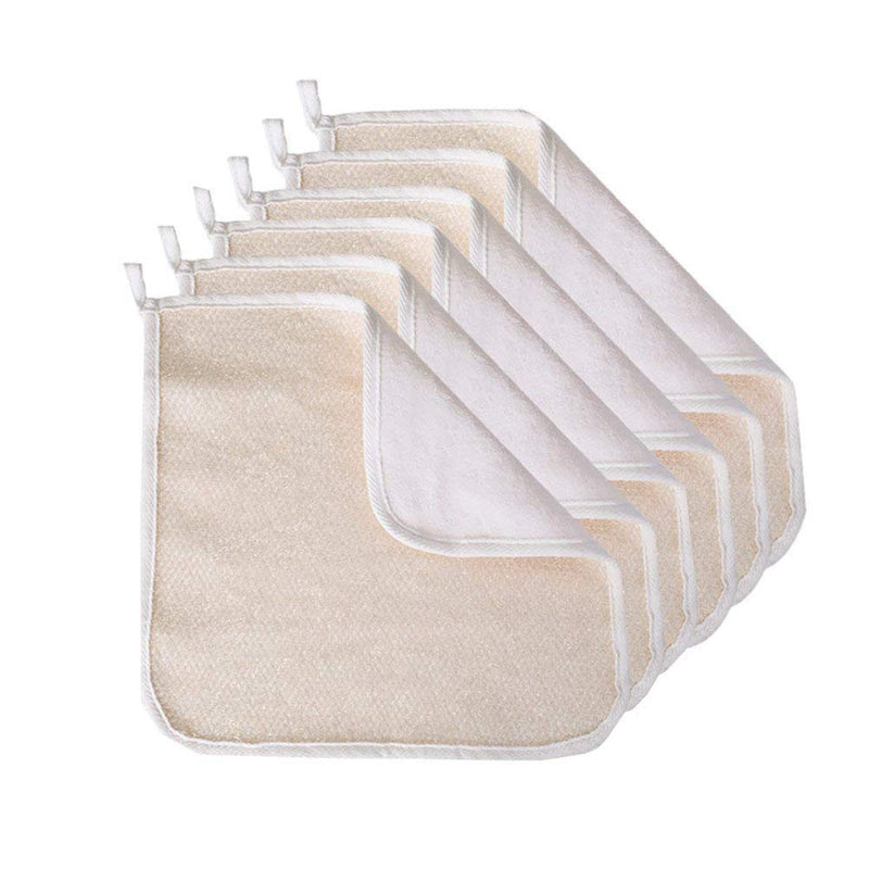 6 Pack Exfoliating Face Body Wash Cloth Towel, Soft-Weave Scrub Towel Beauty Skin Home Massage Bath Cloth for Skin Care, Shower Scrubber