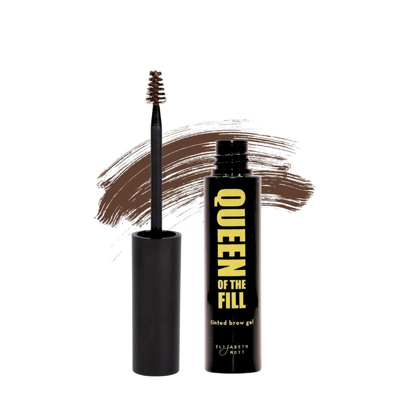 Elizabeth Mott Queen of the Fill Tinted Eyebrow Gel – Auburn, 4g | Brow Filler for Fuller Looking Brows, Covers Grays, Water-Resistant,