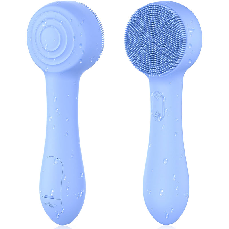 Facial Cleansing Brush Silicone Face Scrubber Waterproof Rechargeable Exfoliator Massage Device for Men & Women, Deep Pore Cleansing, Exfoliating,
