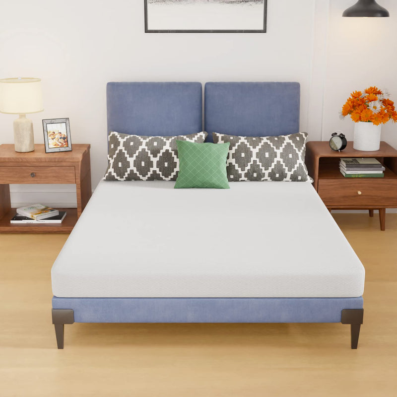 PayLessHere | 5 Inch Full Mattress | Medium Firm Base Foam Mattress | Removable Washable Zipper Cover | Breathable & Comfortable | White | Bed in