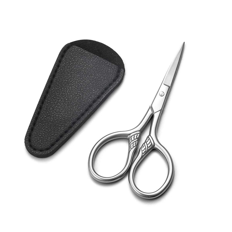 Small Precision Scissors, 3.5Inch Stainless Steel Multi-Purpose Vintage Beauty Grooming Kit for Facial Hair, Eyebrow, Eyelash, Beard, Moustache