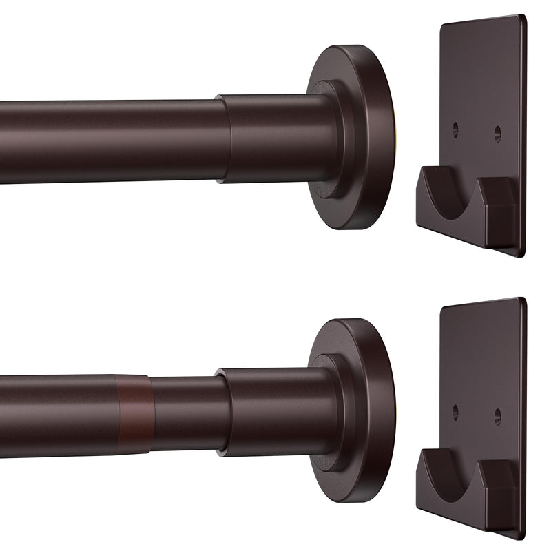 Matte Bronze Shower Curtain Rod,1 Inch Diameter Stainless Steel Adjustable Spring Tension Rods 32 to 68",With Holders,Anti-Slip,Curtain Rods No