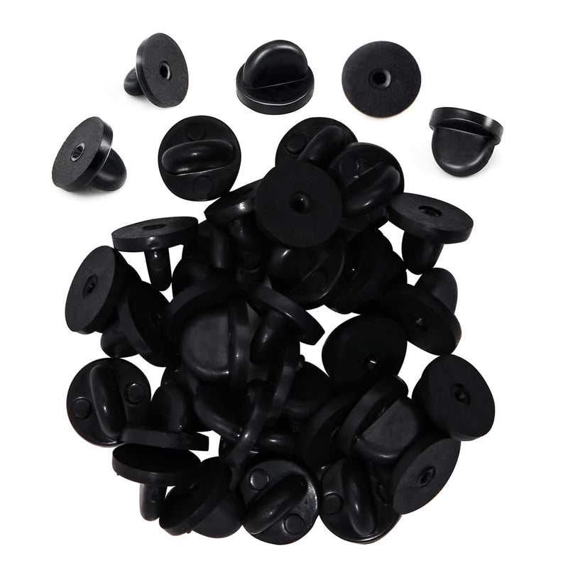 Lapel Pin Backs, Safety Backs for Brooch Tie Hat Badge Insignia Black 100