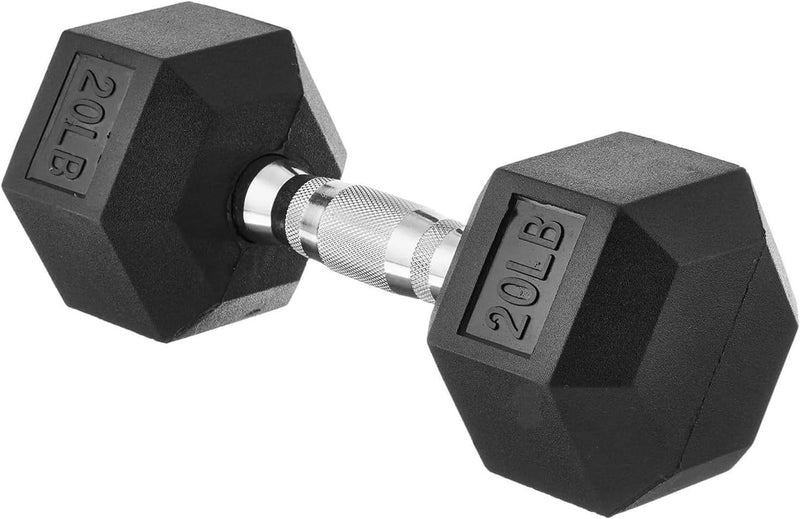 Amazon Basics Rubber Hex Dumbbell Hand Weight 20 Pounds 20 Pounds
