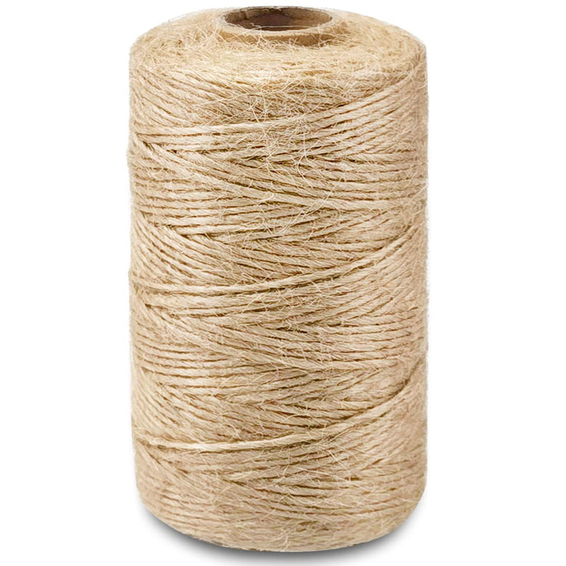 SMART&CASUAL 2mm Natural Jute Twine String Thin for Craft Plant Garden Gift Wrapping Christmas Handmade Art Decoration Packing String Home Art