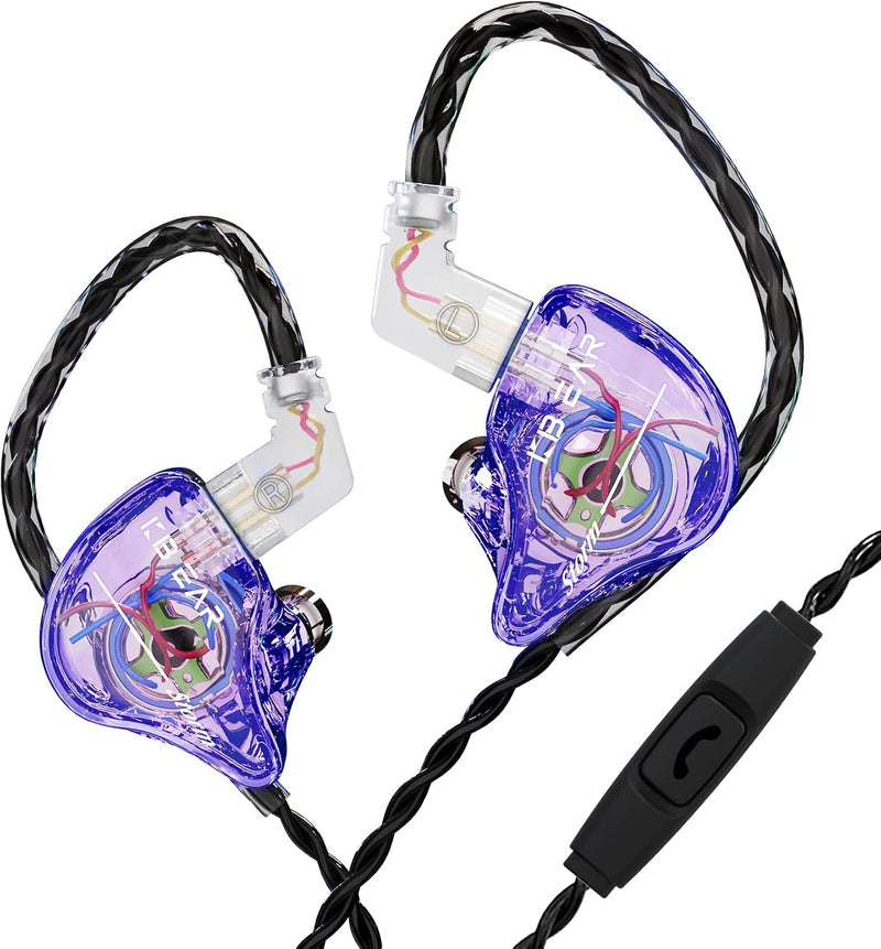 YINYOO KBEAR Storm Earphones in Ear Monitor for Singers Drummers Musicians Bassists, Hi Res Wired Earbuds in Ear Headphones Custom IEM, Detachable