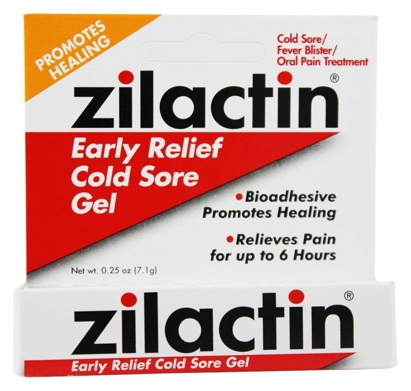 Zilactin Cold Sore Gel, Medicated Gel 0.25 Oz