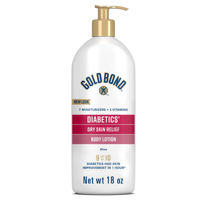 Gold Bond Diabetics' Dry Skin Relief Body Lotion, 18 Oz., with Aloe to Moisturize & Soothe