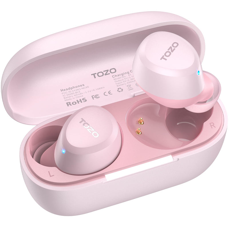 TOZO A1 Wireless Earbuds Bluetooth 5.3 Light Weight in Ear Headphones Rose Gold