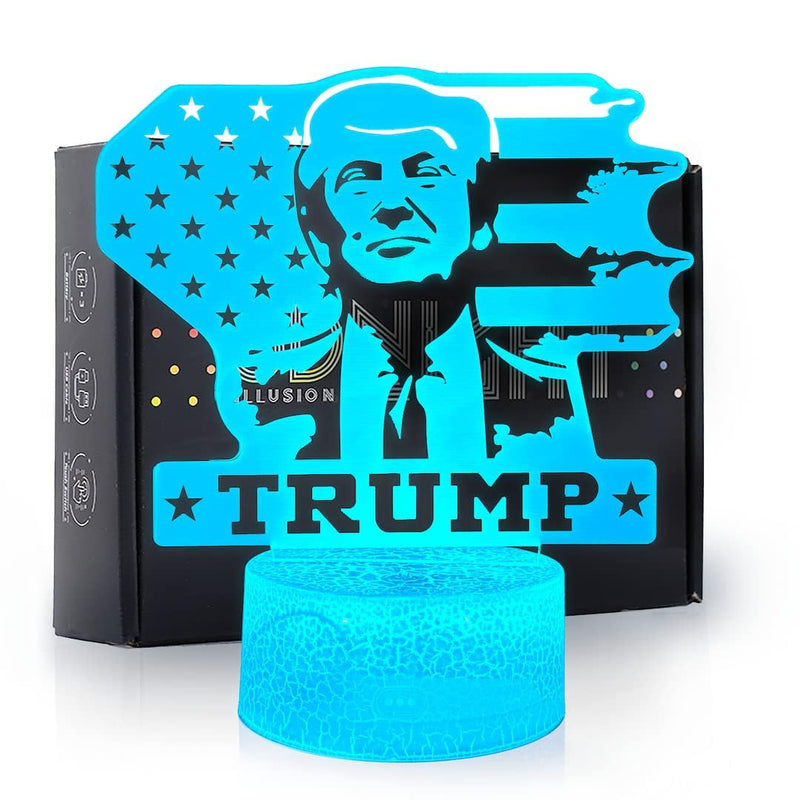 3D LED Night Light Trump 2024 Flat Acrylic Illusion Lighting Lamp with 7 Colors and Touch Sensor, Trump Fan Nightlight Gift, Trump Fight!
