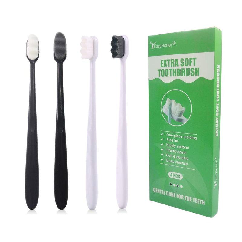 EasyHonor Extra Soft Toothbrush for Sensitive Gums,Micro Fur Manual Toothbrush, 20000 Soft Floss Bristle for Pregnant Women, Elderly, etc.