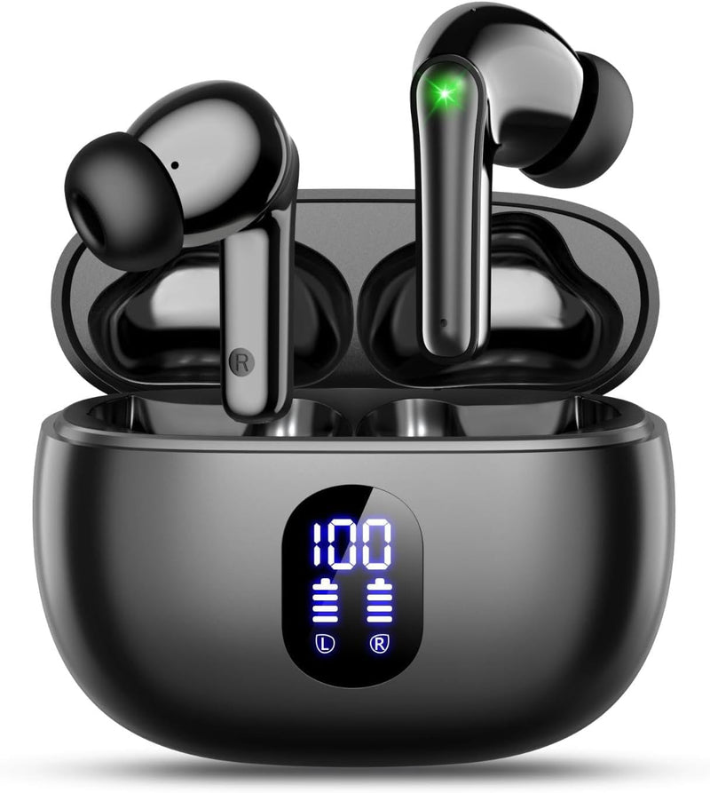 wyness Wireless Earbuds Bluetooth 5.3 Ear Buds, Hi-Fi Stereo Bass Ear Buds with 48H Playtime & LED Display, Lightweight in-Ear Headphones with