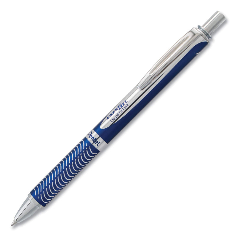 PENTEL EnerGel Alloy RT Retractable Liquid Gel Pen.7mm, Blue Barrel, Black Ink (BL407CA) 1 Count (Pack of 1)