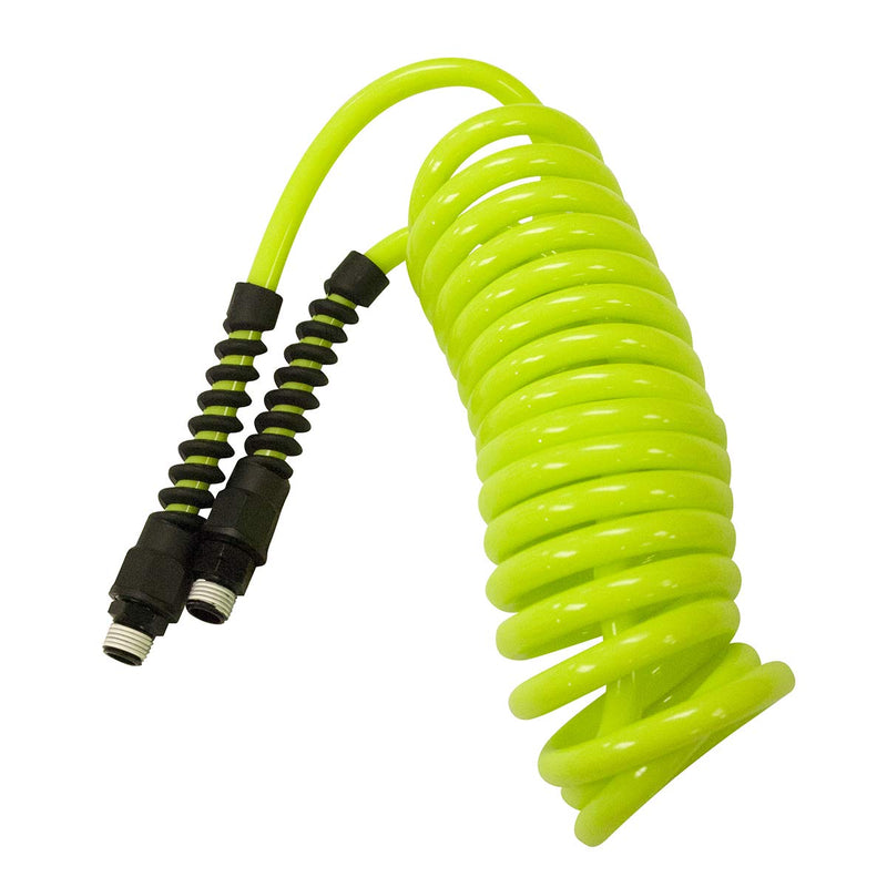 Flexzilla Polyurethane Recoil Air Hose, 1/4 in. x 10 ft., ZillaGreen - LP1410AFZ 1/4" x 10 Feet