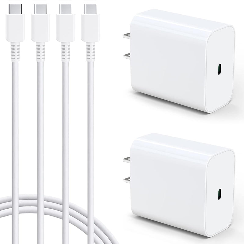 45W Super Fast Charger Block, 2Pack Type C Fast Charging Block with 3FT USB C Charger Cable Compatible with Samsung Galaxy S24 S23 S22 S21