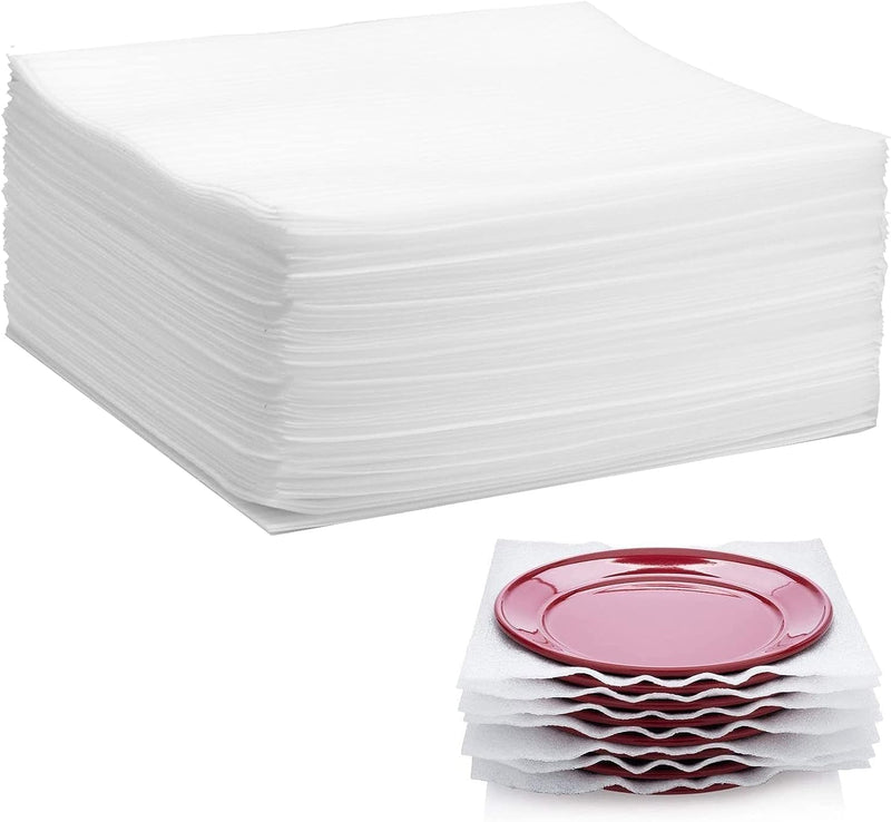 100 Pack Foam Wrap Sheets for Packing Storage Shipping Moving Supplies, Cushion Foam Wrap Packing Foam for Dishes, China, Glass and Furniture