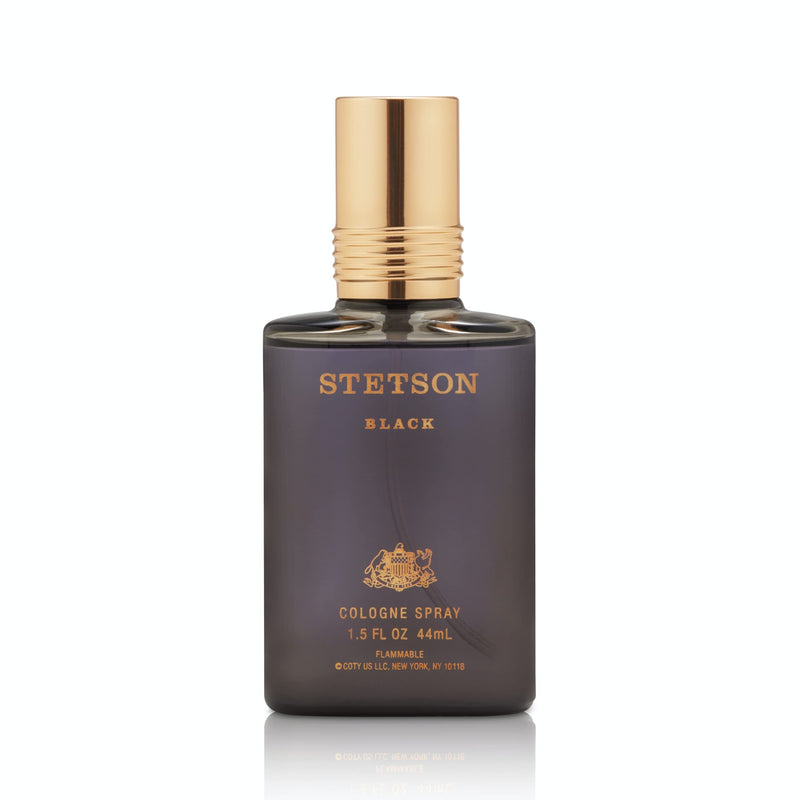 Stetson Black - Cologne for Men - Woody, Dark and Spicy Scent with Fragrance Notes of Sandalwood, Spices, and Suede - 1.5 Fl Oz