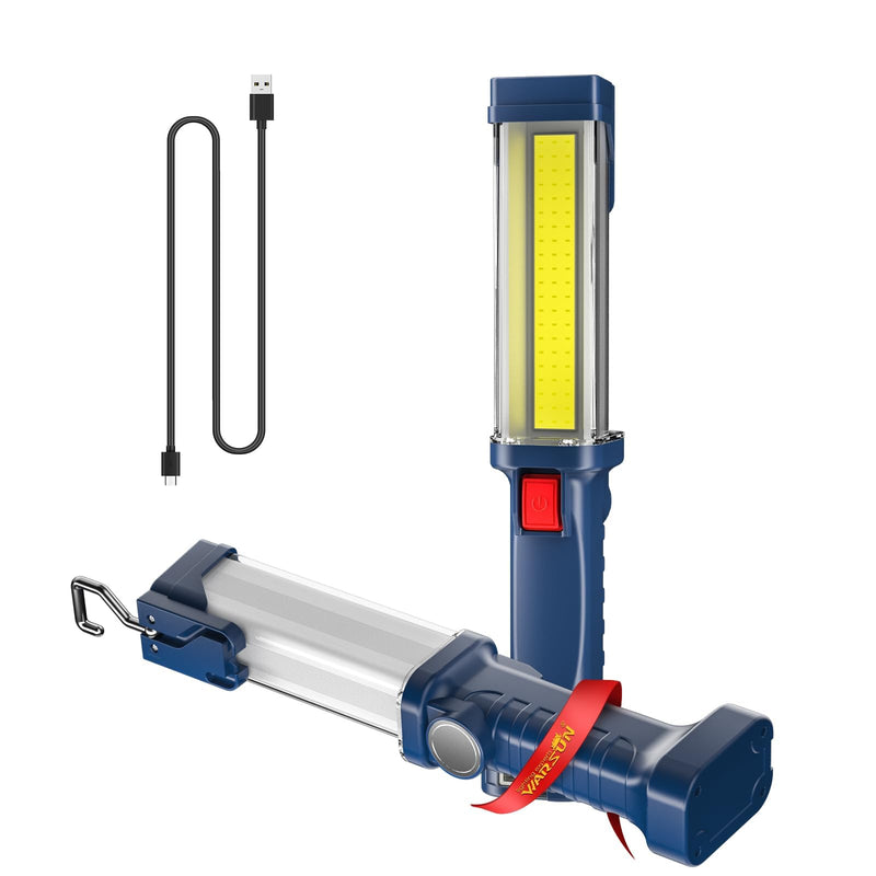 WARSUN LED Work Light Rechargeable, Portable Mechanic Trouble Light with1200 Lumens, COB worklight Magnetic Base, Cordless Floodlight for Car