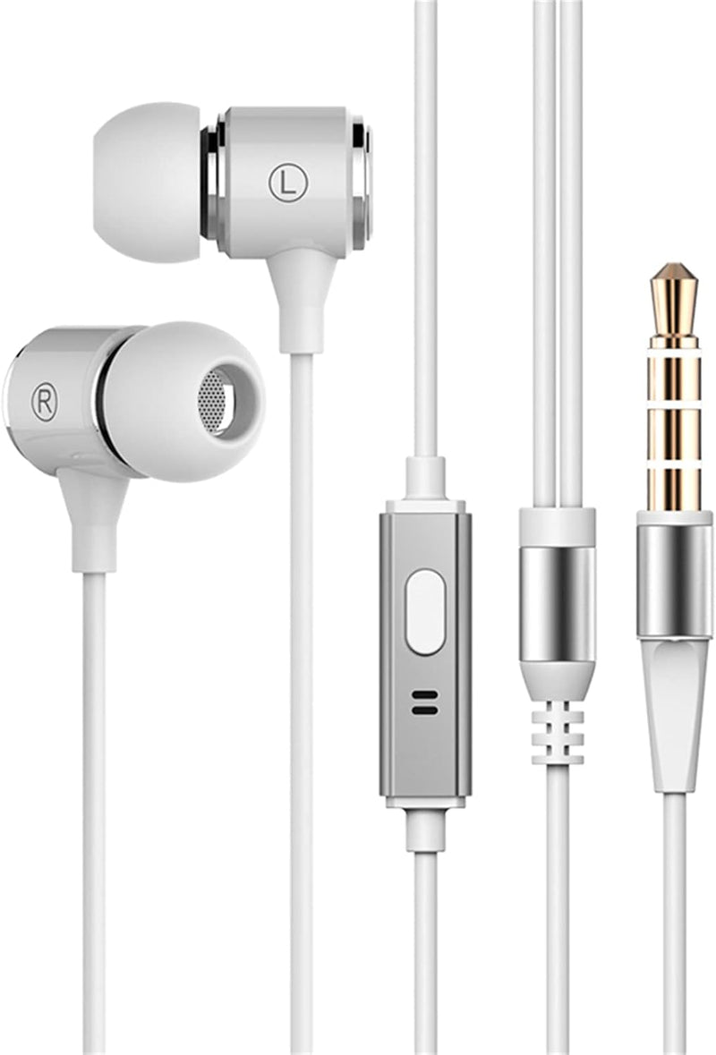 Long Cord Wired Earbuds No Microphone Headphones Watching Tv with Extra Noise Isolating Blocking Bass Ear Buds without Mic Corded Length Earphones