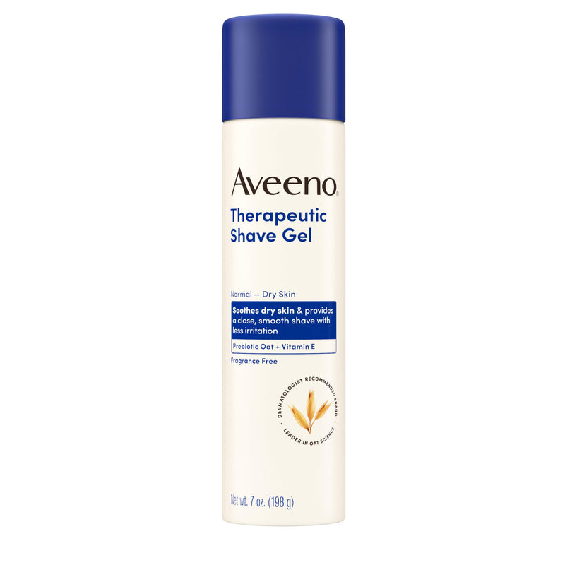 Aveeno Therapeutic Shave Gel for Women & Men, Sensitive Skin Shaving Cream with Prebiotic Oat & Vitamin E, Helps Prevent Razor Bumps & Skin