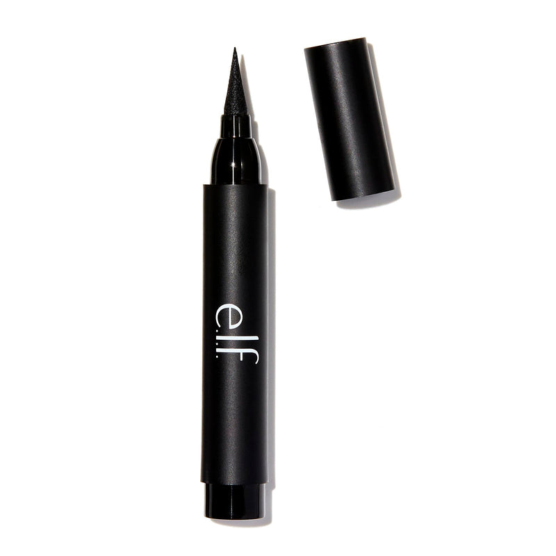 e.l.f. Intense Ink Eyeliner, Enhances The Lash Line With Rich & Long-Lasting Color, Tip For Precise Application, Vegan & Cruelty-Free, Blackest Black
