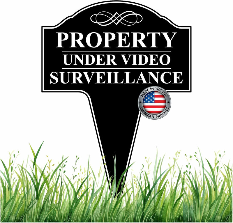Property under Video Surveillance Sign, Metal 24 Hour Surveillance Sign, Video Monitor Sign for Outdoors, Protected by Video Surveillance Outdoor